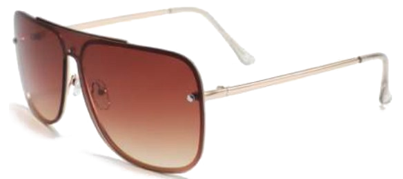 The Morning Drive — squared shield aviator, gold / brown gradient